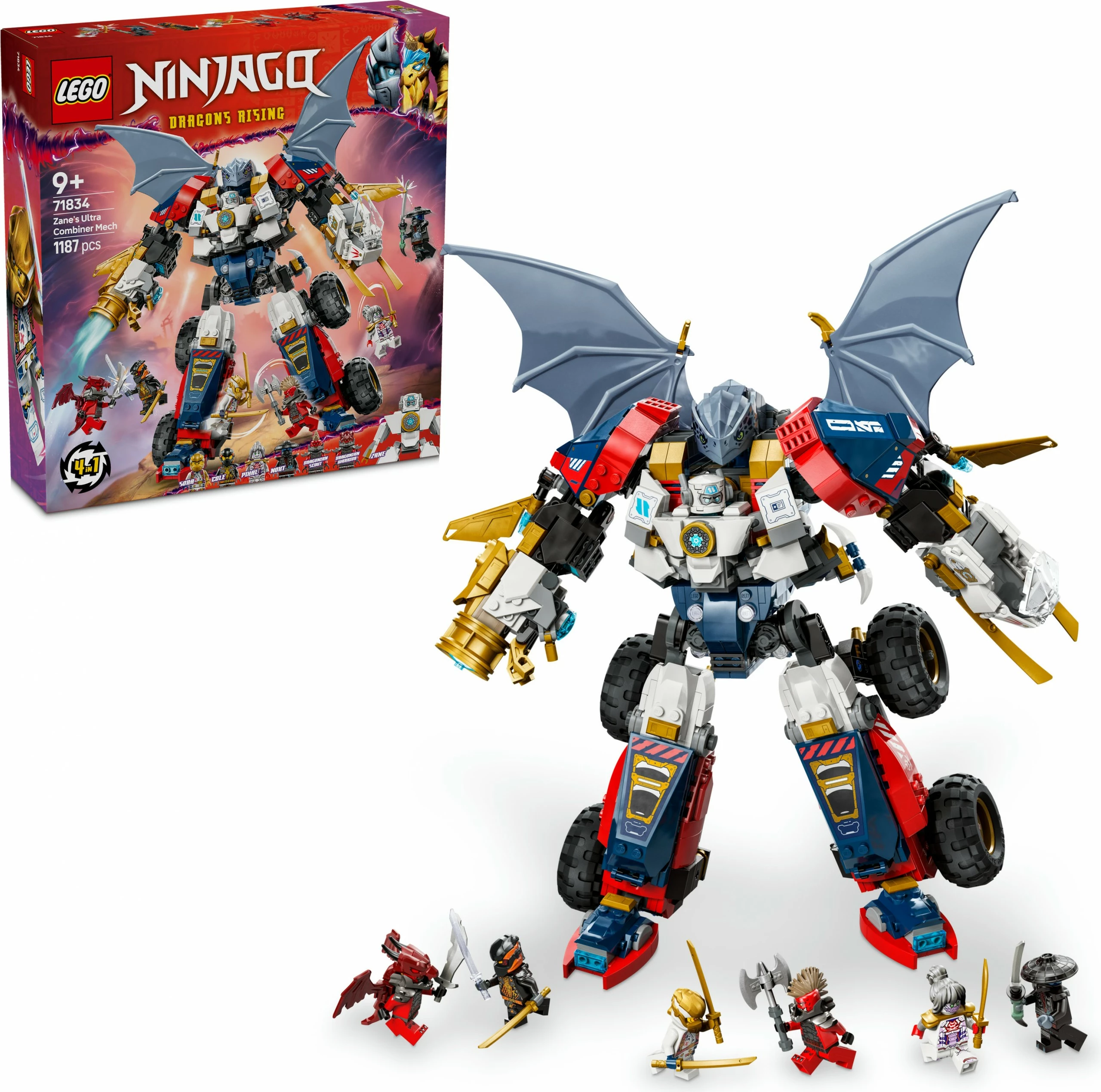 Set ndërtimi LEGO NINJAGO Zane’s Ultra Combiner Mech 71834, 1187 pjesë, shumëngjyrësh