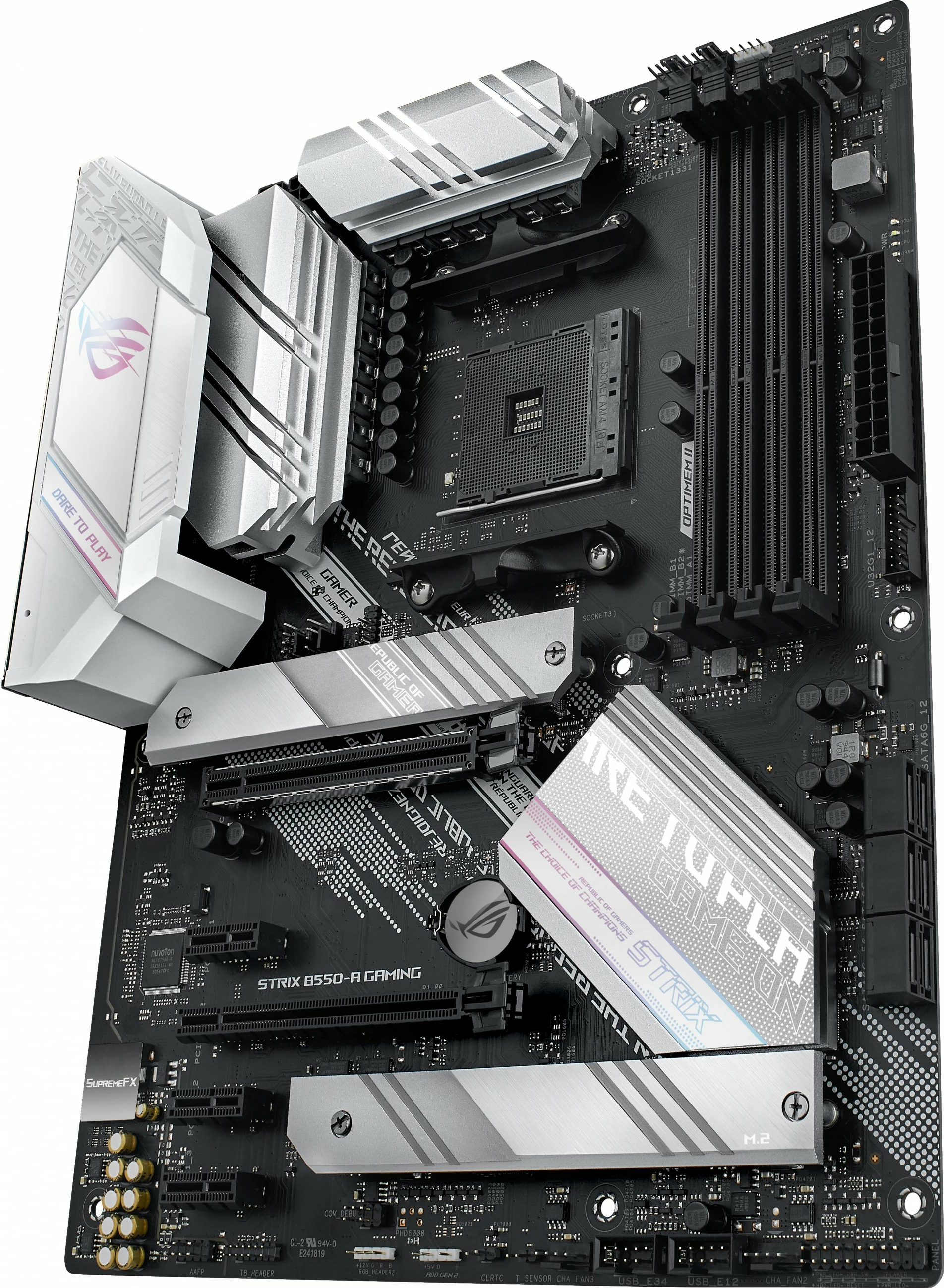Pllakë amë ASUS ROG STRIX B550-A GAMING, AMD, Socket AM4, 128 GB, e zezë dhe argjendtë