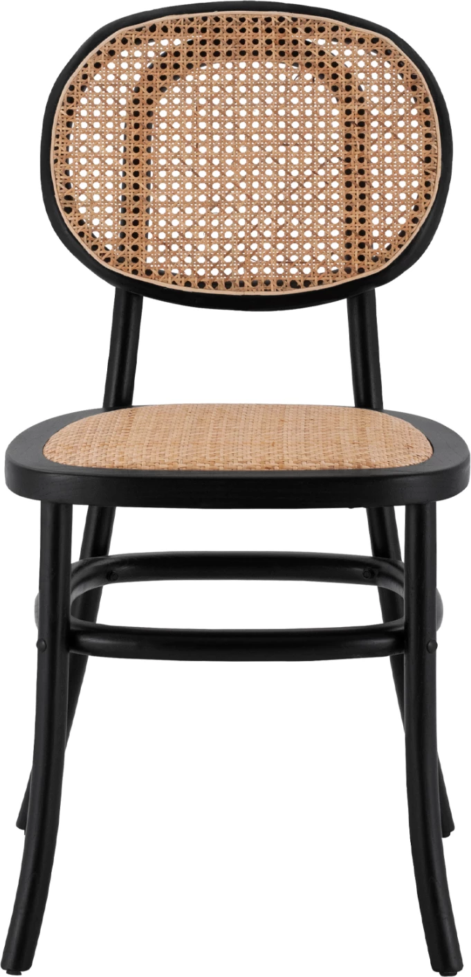 Karrige druri me ratan, ngjyrë e zezë, FH8747, 44x51x87 cm