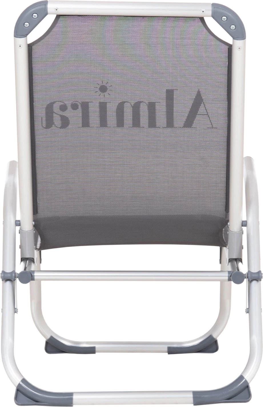 Karrige plazhi e ngritur, alumin i fortë, Almira FH6431.10, tekstilene gri, 53x68x80cm