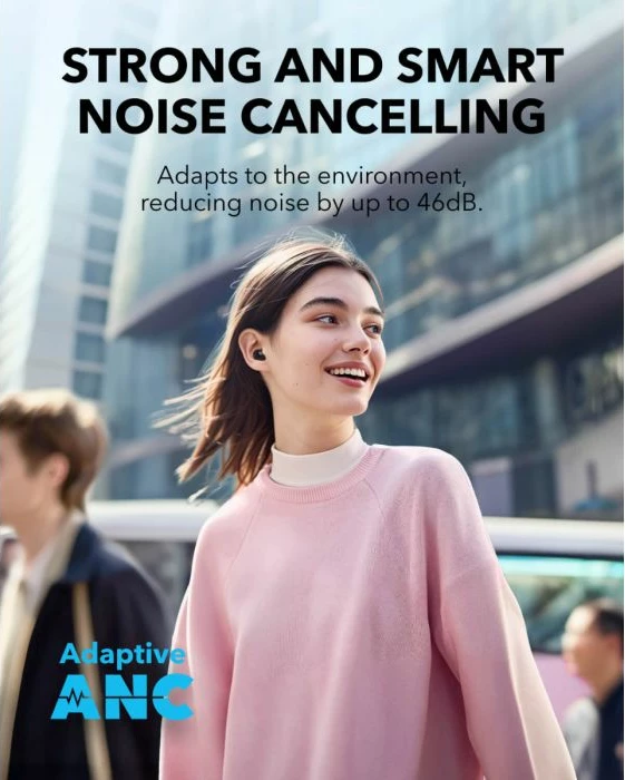 Kufje Anker Soundcore A30i pa kabllo Bluetooth 5.4 ANC IP54, blu