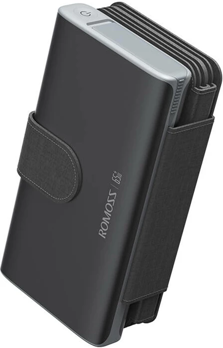 Powerbank Romoss SPB30-171-2133H, 30000mAh, 65W, me panele diellore, e zezë
