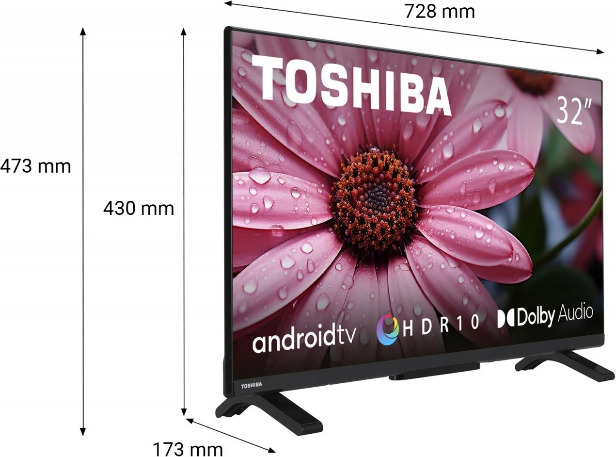 Televizor Toshiba 32WA2363DG, 32 inç, Android TV, HD Ready, Dolby Audio, i zi