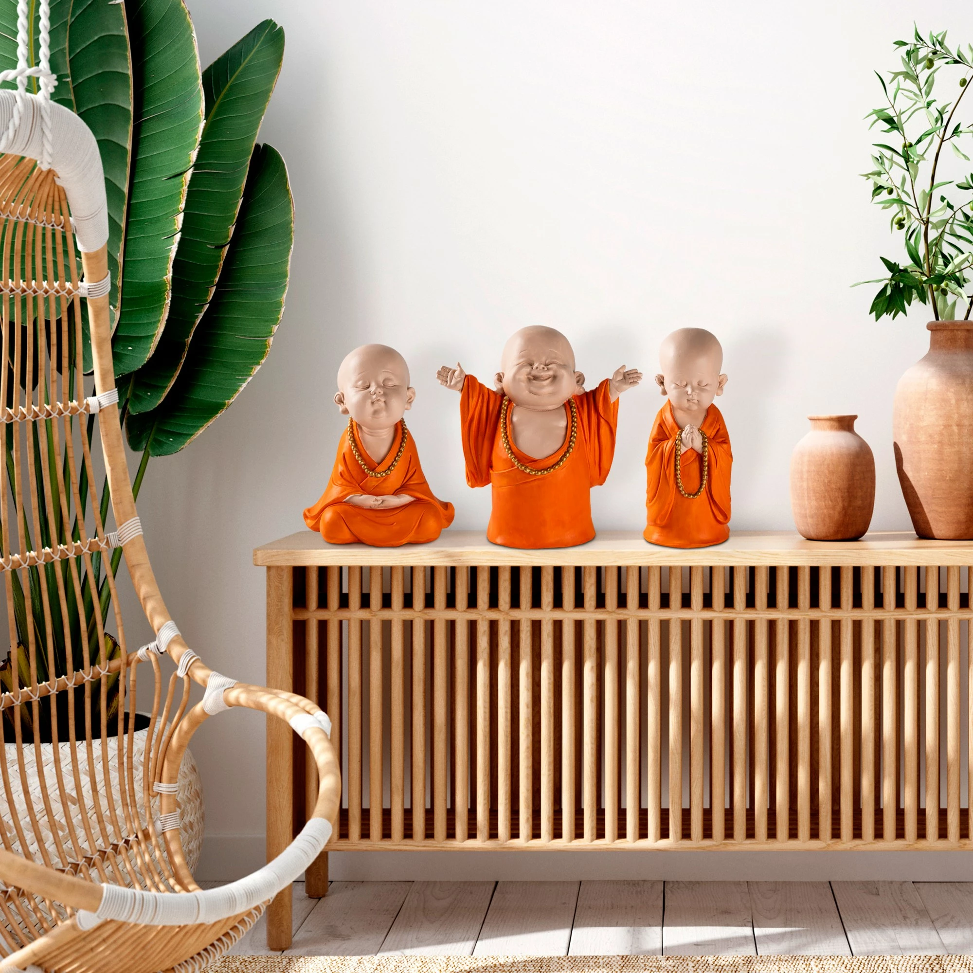 Set dekorativ me figura budiste, shumëngjyrëshe, Yak-045