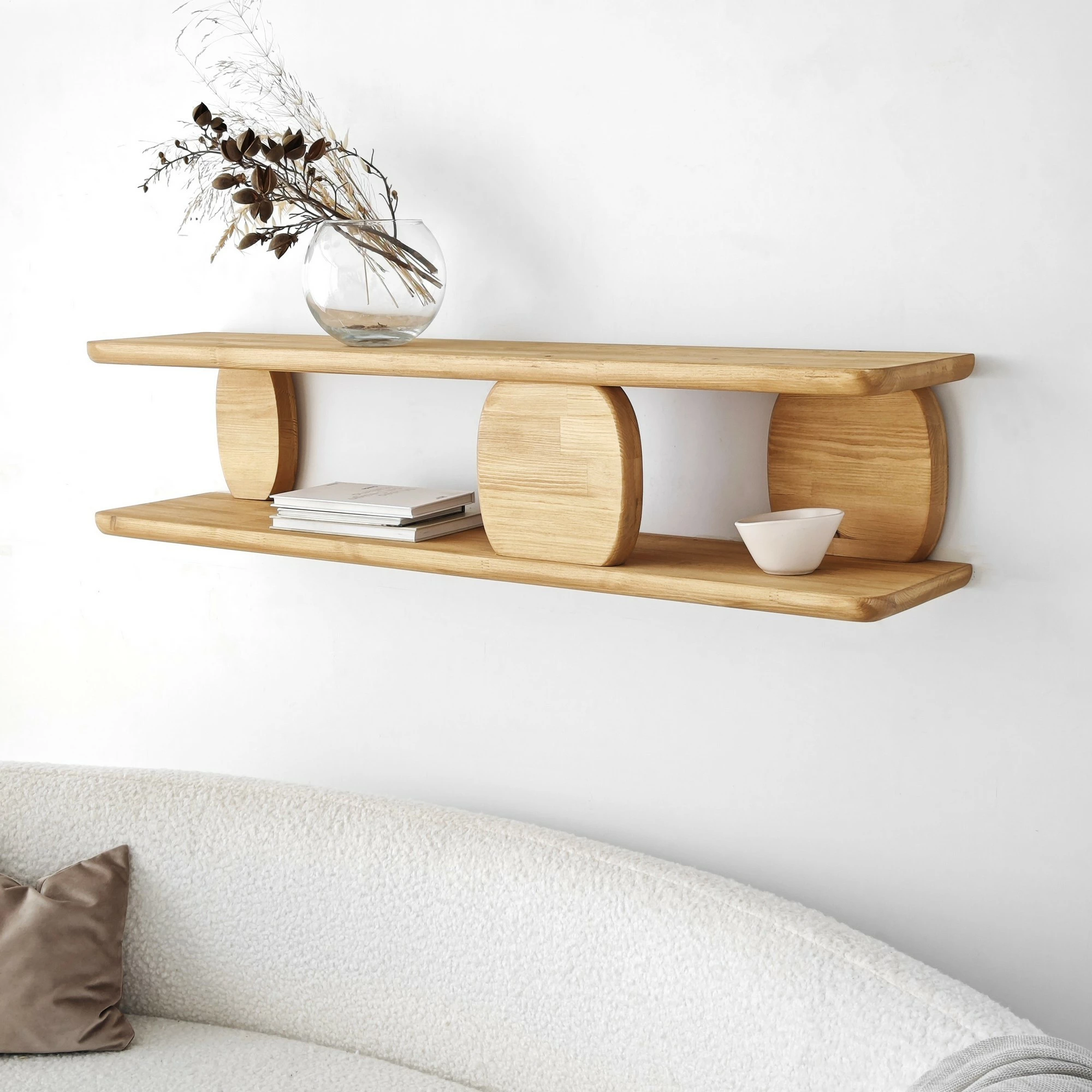 Raft muri Modena, ngjyrë lisi, Hanah Home