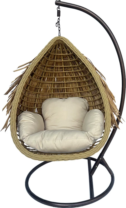 Varur folja me bazë metali kafe - pe rattan ngjyrë bezhë 120x105x195cm