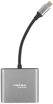 Multiport Natec Fowler MINI, NMP-1607, HDMI 4K, USB 3.0, USB-C, Gri