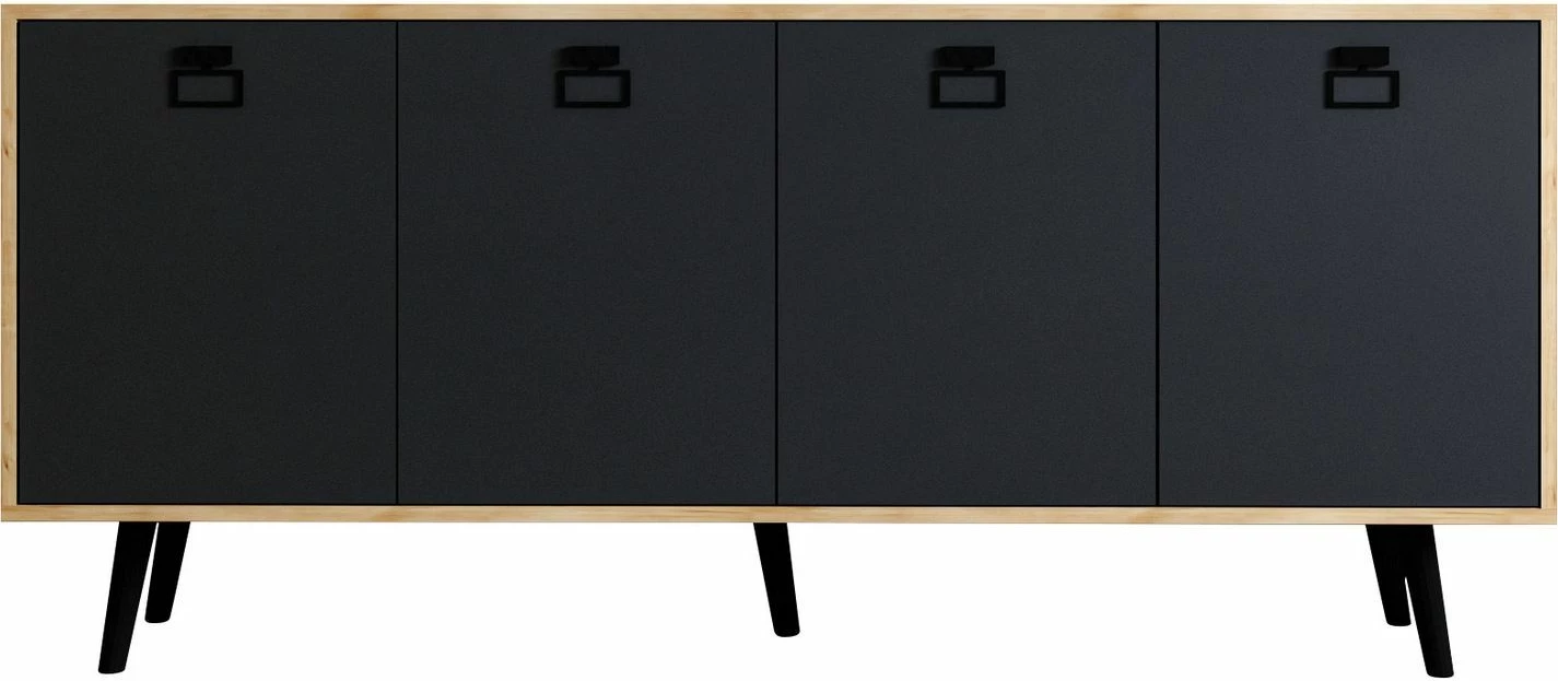 Konsolë moderne Skye Decor, Mirza Modern 180, ngjyrë lis safir dhe antracit