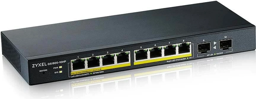 Switch Zyxel GS1900-10HP, Managed L2 Gigabit Ethernet (10/100/1000), i zi