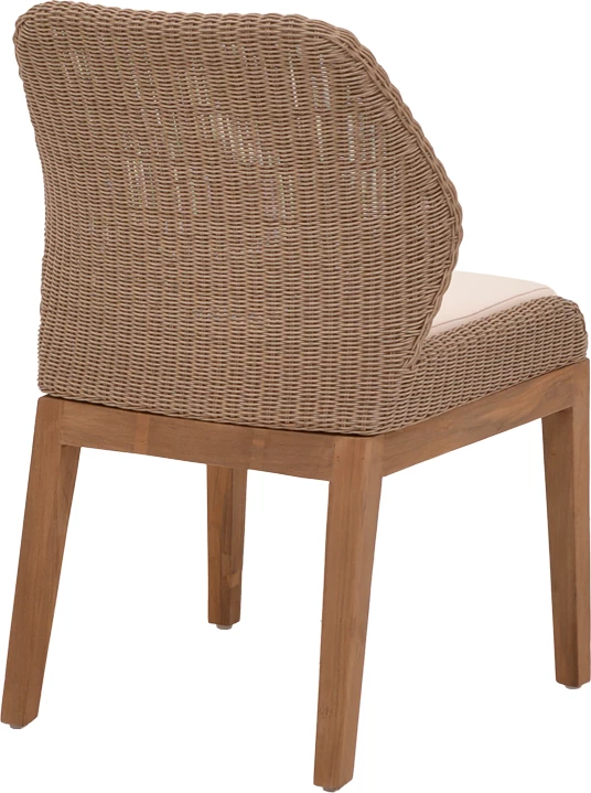 Karrige Swinton skelet alumini këmbë druri teak ngjyrë natyrale dhe pe rattan 53x63x86cm