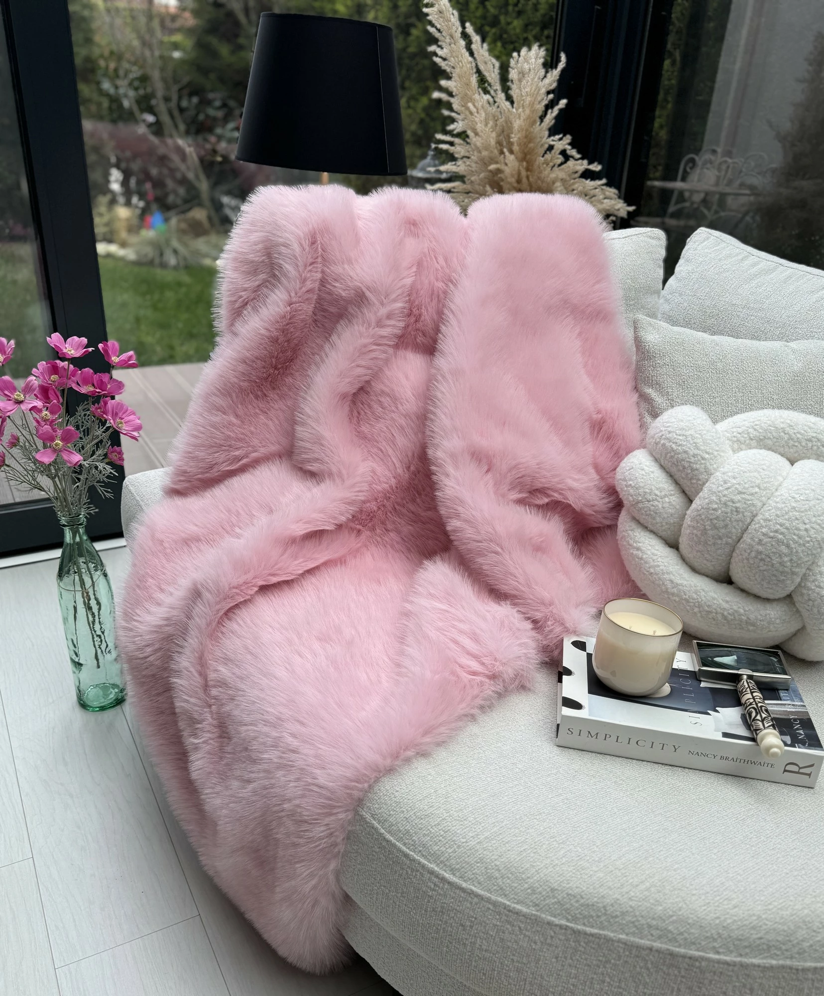 Mbulesë divani rozë, Evila Originals, Lolita, 75