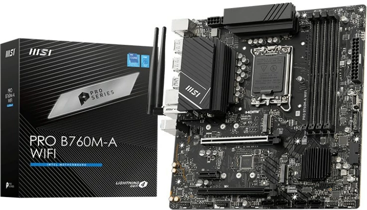 Pllakë amë MSI PRO B760M-A WIFI, Intel, LGA 1700, DDR5-SDRAM, 192 GB