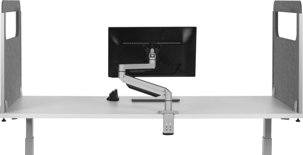 Ndarëse tavoline BakkerElkhuizen BE Safety Screen H60D60 me dritare akrilike, gri