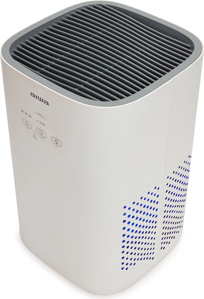 Pastrues ajri AIWA PA-100, HEPA H13 + jonizues, CADR 140 m³/h, për dhomë 16.8 m², 30 W, i bardhë