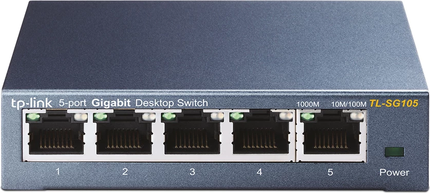 Switch TP-Link TL-SG105 5 porta Gigabit metal i pamenaxhuar, e zezë