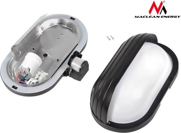 Llambë muri Maclean MCE33 me sensor lëvizjeje, 60W, E27, e zezë