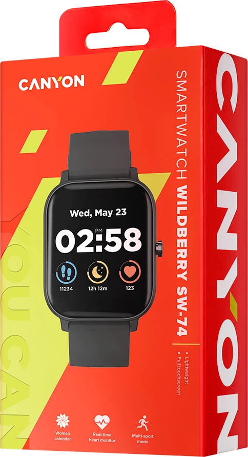 Smartwatch CANYON Wildberry SW-74 1.3\" TFT Full Touch IP67, e zezë