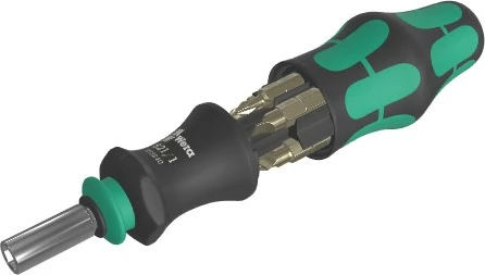 Dorezë shurufix Wera Kraftform Kompakt 28 SB, me magazinë bitash, ngjyrë e zezë/jeshile