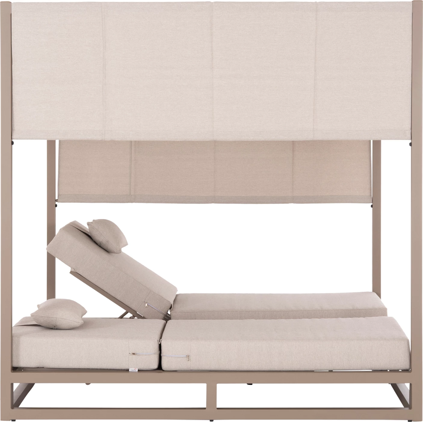 Shezlong dopio me hije, alumin, ngjyrë kapuçino, GALLANT FH6097.04, 2x2x2m
