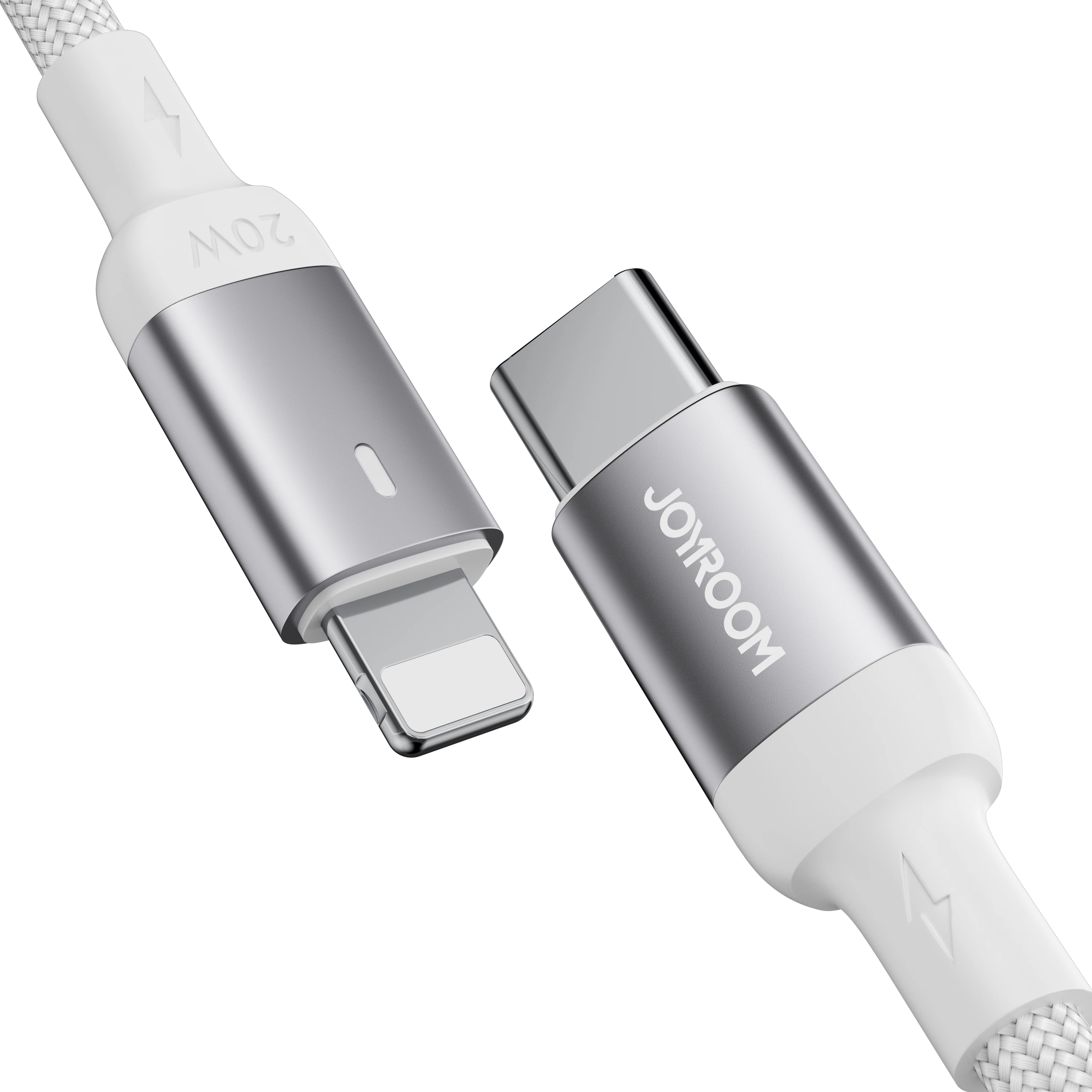Kabllo USB‑C në Lightning, Joyroom Extraordinary Series A10 S-CL020A10W, PD 20W, 1.2 m, USB 2.0 480 Mbps, LED, e bardhë