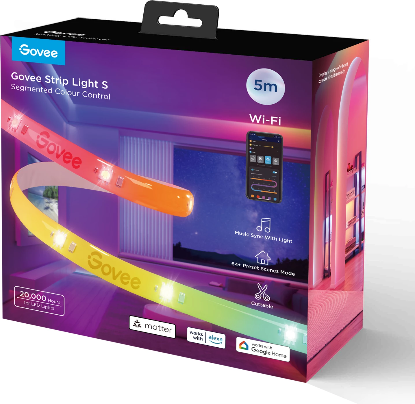 Shirit LED RGBIC Govee Strip Light S 5m, Wi‑Fi