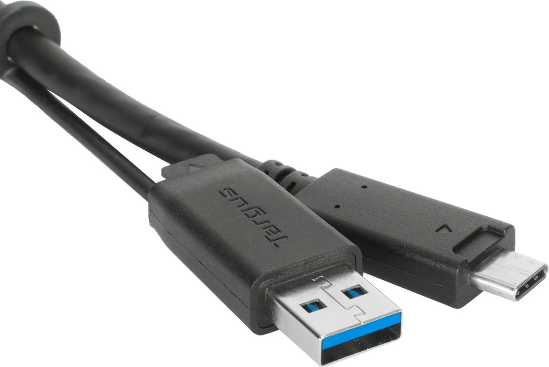 Kabllo USB-C Targus 1.8m, me adapter USB-A, e zezë