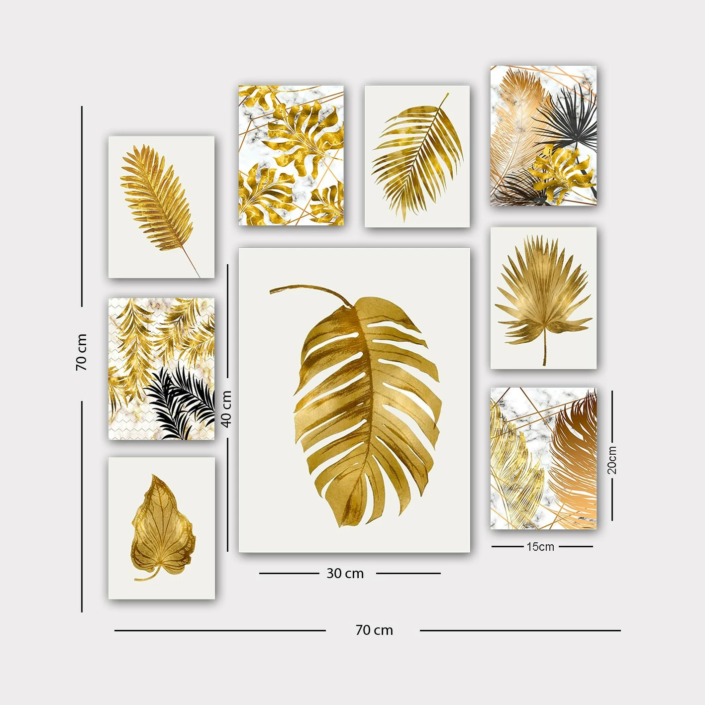 Piktura dekorative MDF (9 copë), Wallity, 9MDF05YS