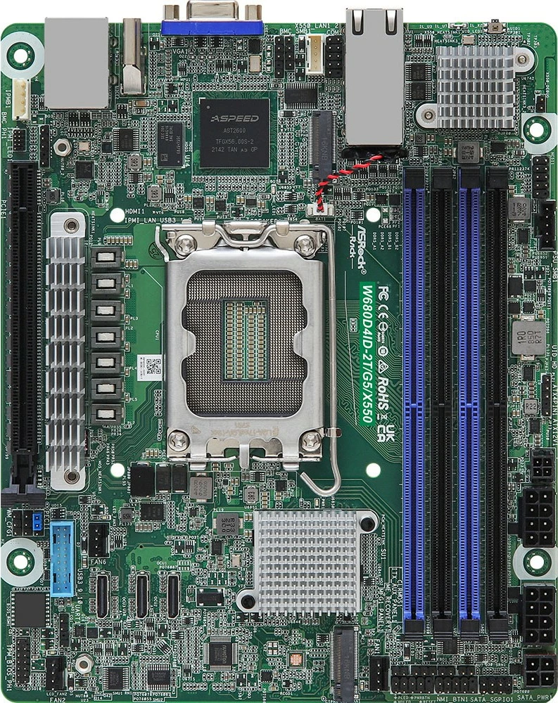 Pllakë amë ASRock W680D4ID-2T/G5/X550, mini ITX, DDR5, Socket 1700, 2x 10G LAN