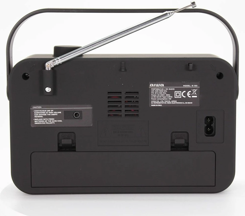 Radio portative Aiwa R-190BW FM/AM 2 W bardhë/zi