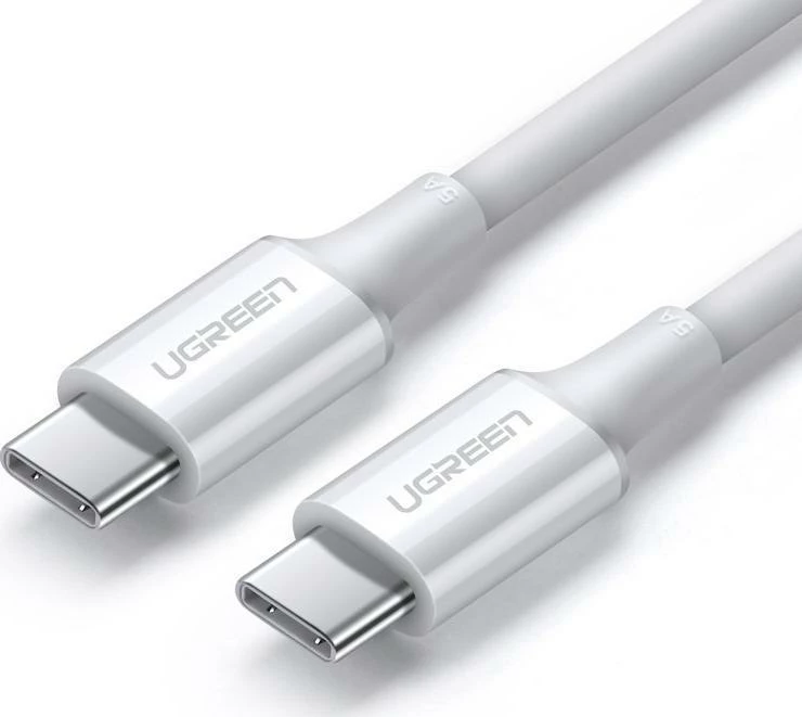 Kabllo USB-C në USB-C Ugreen US300 1 m 5A/100W PD/QC, e bardhë