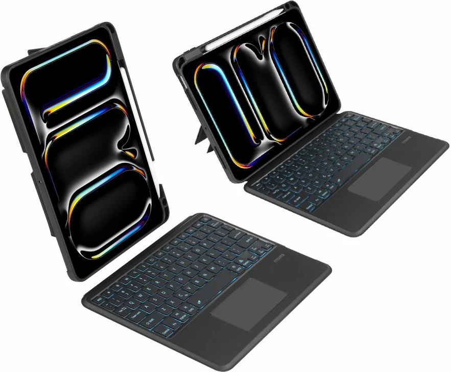 Mbështjellës me tastierë Tech-Protect SC Mag Pen për iPad Pro 11" (5th gen, 2024), i zi, me vend për stilolaps