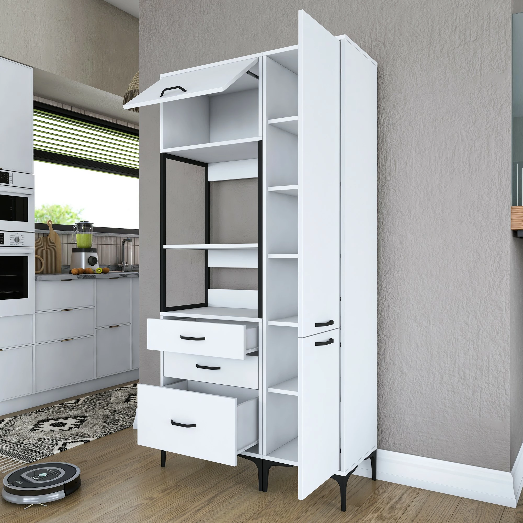 Dollap multifunksional, i bardhë, Hanah Home JE143 - 3113