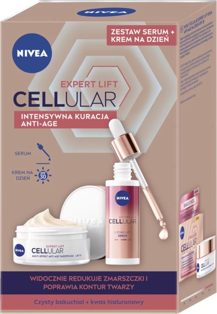Set krem anti-age dhe serum për femra Nivea Cellular Expert Lift, 50ml + 30ml