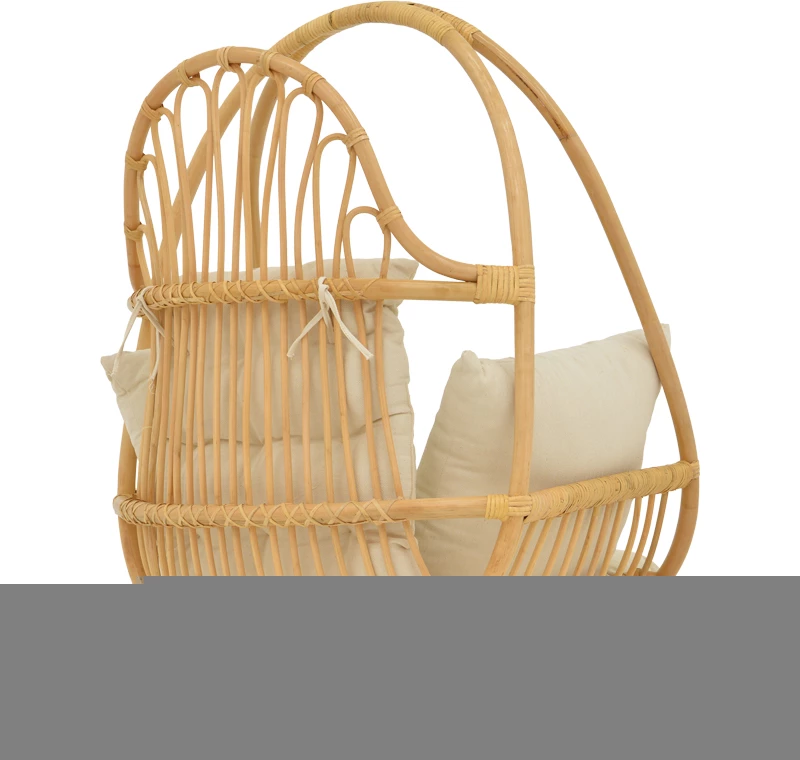 Luhatëse varëse Jorg, ratan natyral, jastëk krem, 80x59x105cm