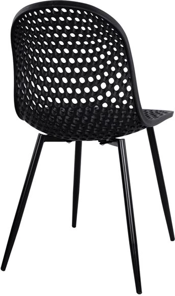 Karrige polipropileni Milana FH8512.02 e zezë me këmbë metalike 45x51x84 cm, set prej 4 copë