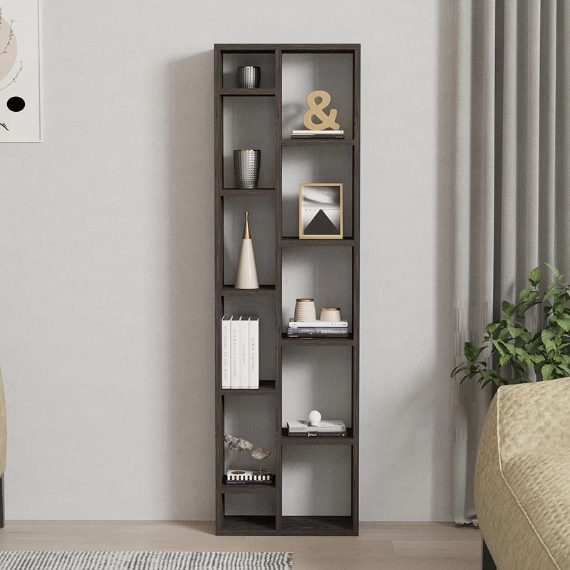 Raft librash Minicu, ngjyrë arre e errët, 44.4x19.6x150cm