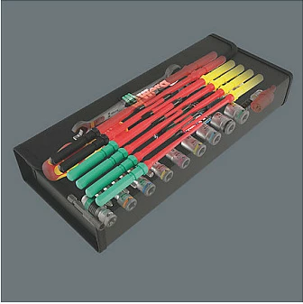 Set veglash Wera 05135870001, 35 copë, kasë tekstili, e zezë