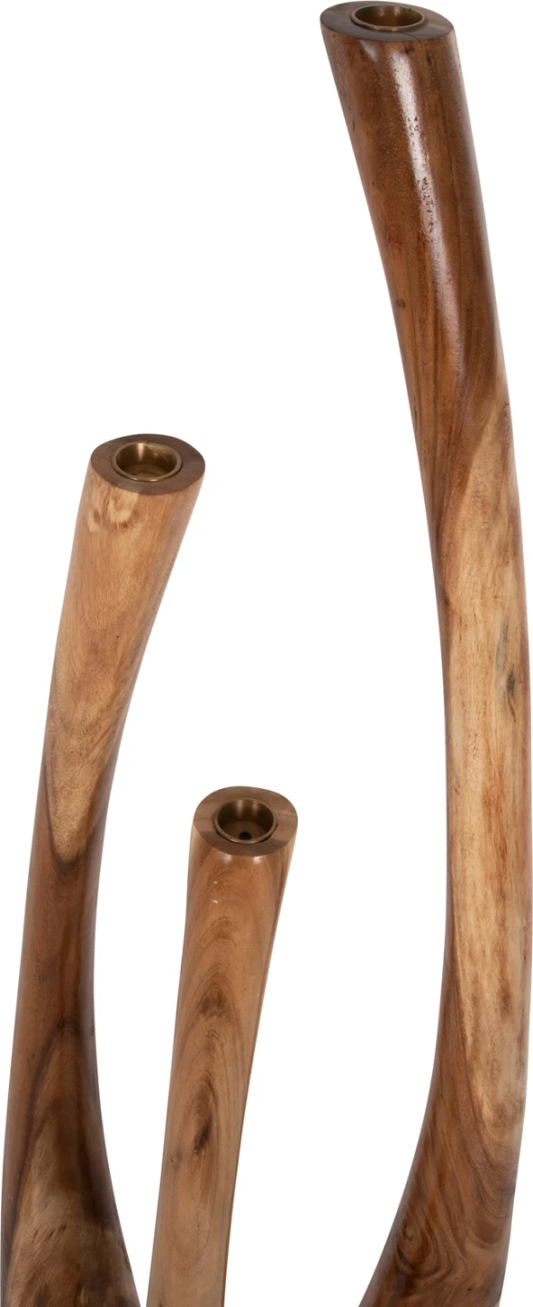 Set 3 copë shandanë dyshemeje, dru suar natyral, 150-125-100cm