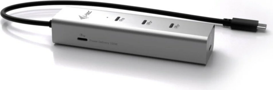 HUB USB-C i-tec C31HUBMETAL8KPDPRO, 5 porta, video 8K, Power Delivery 85W, Argjend