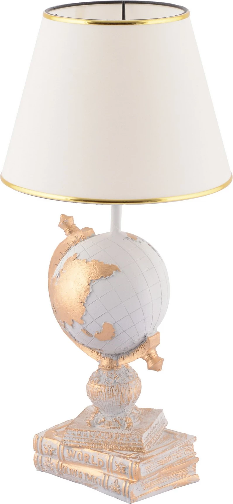 Llambë tavoline Opviq, World, e bardhë dhe ari