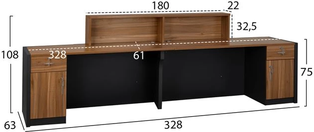Recepsion profesional për zyre Supreme 328x63x108 FH2359