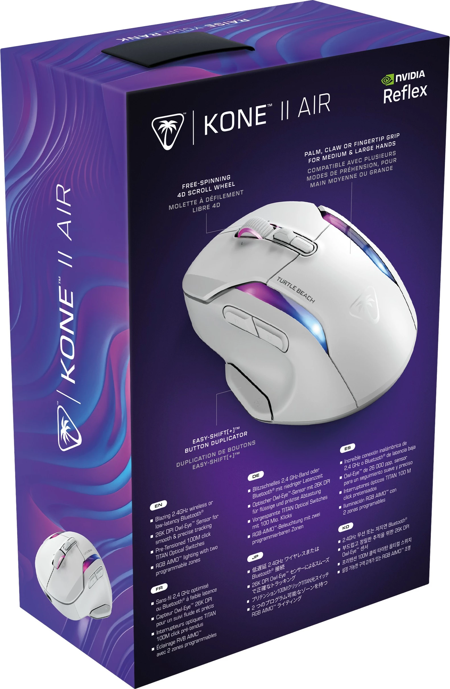 Maus gaming Turtle Beach Kone II Air, i bardhë, RGB