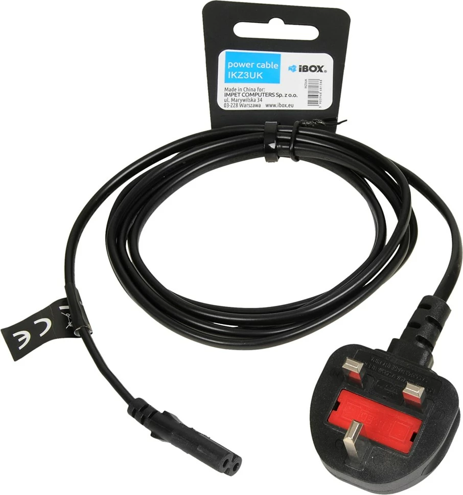 Kabllo rryme iBOX IKZ3UK, 2-PIN, 1.8m, e zezë