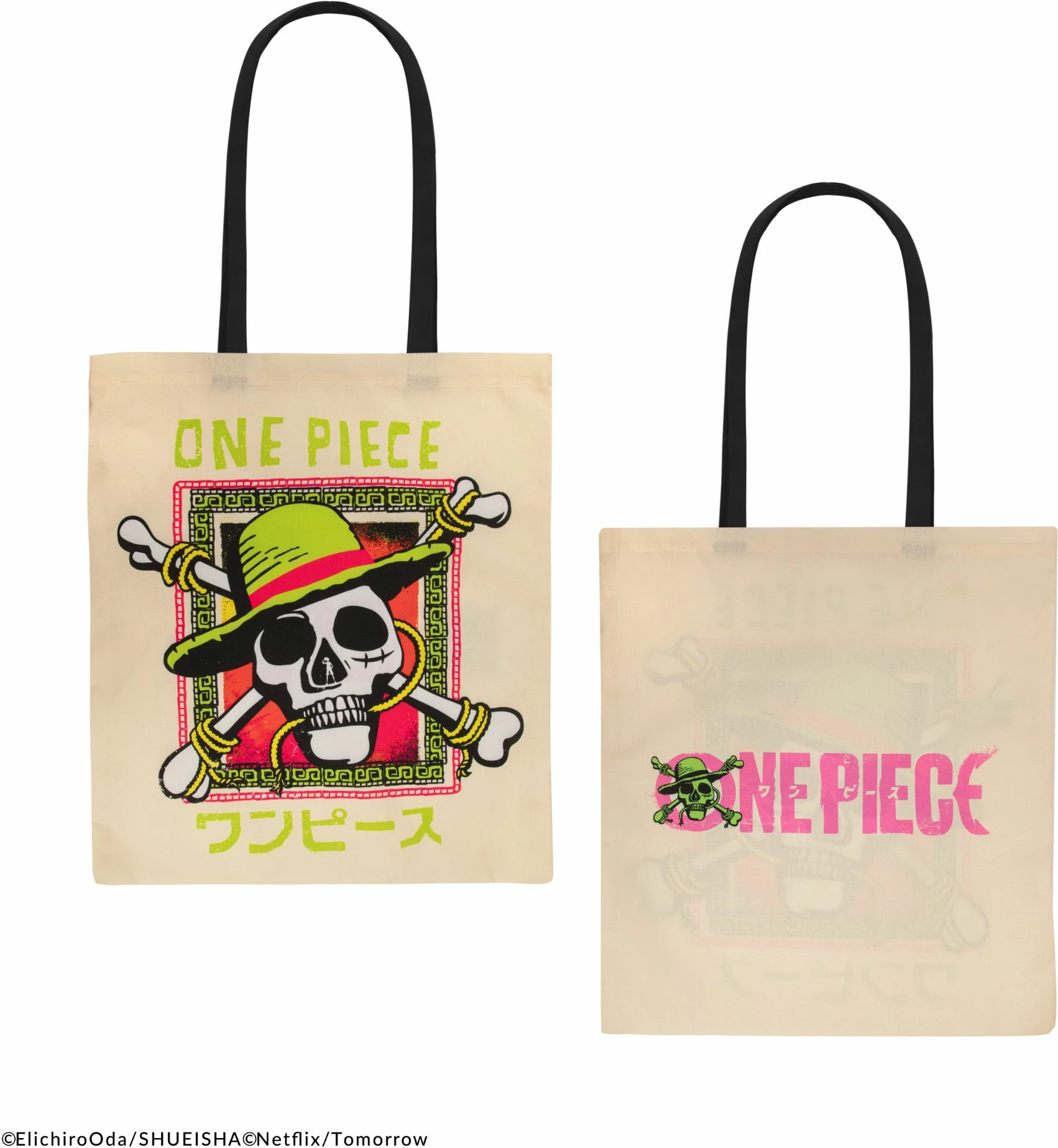 Çantë tote Cinereplicas One Piece Jolly Roger 42×38 cm, 100% poliestër, bezhë