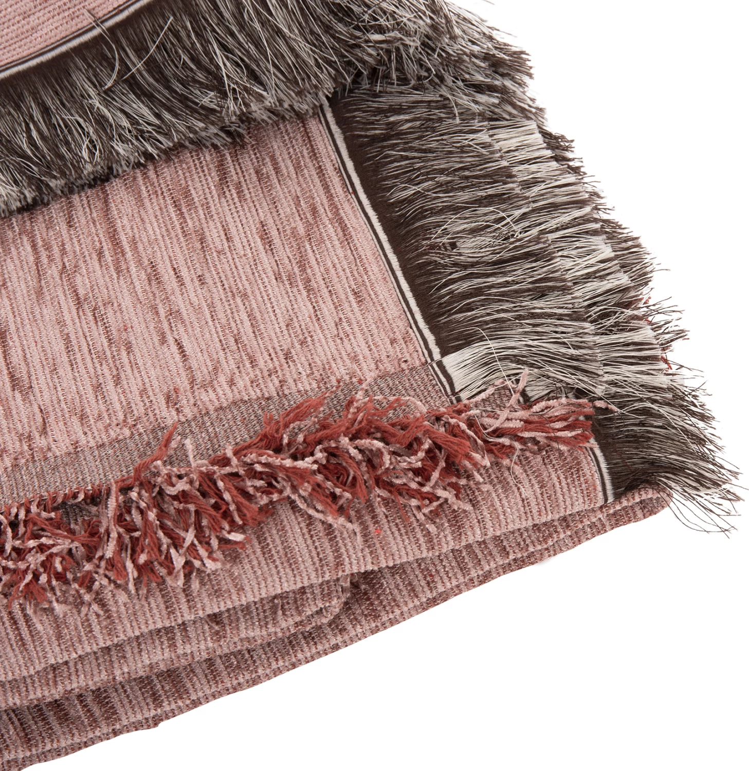 Mbulesë divani me franja DREAMTOPIA FH12165.11 ngjyrë rozë e pluhurosur 295x170 cm