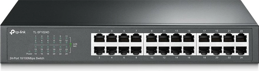 Switch TP-Link TL-SF1024D, 24 porta, Fast Ethernet, rackmount, i zi