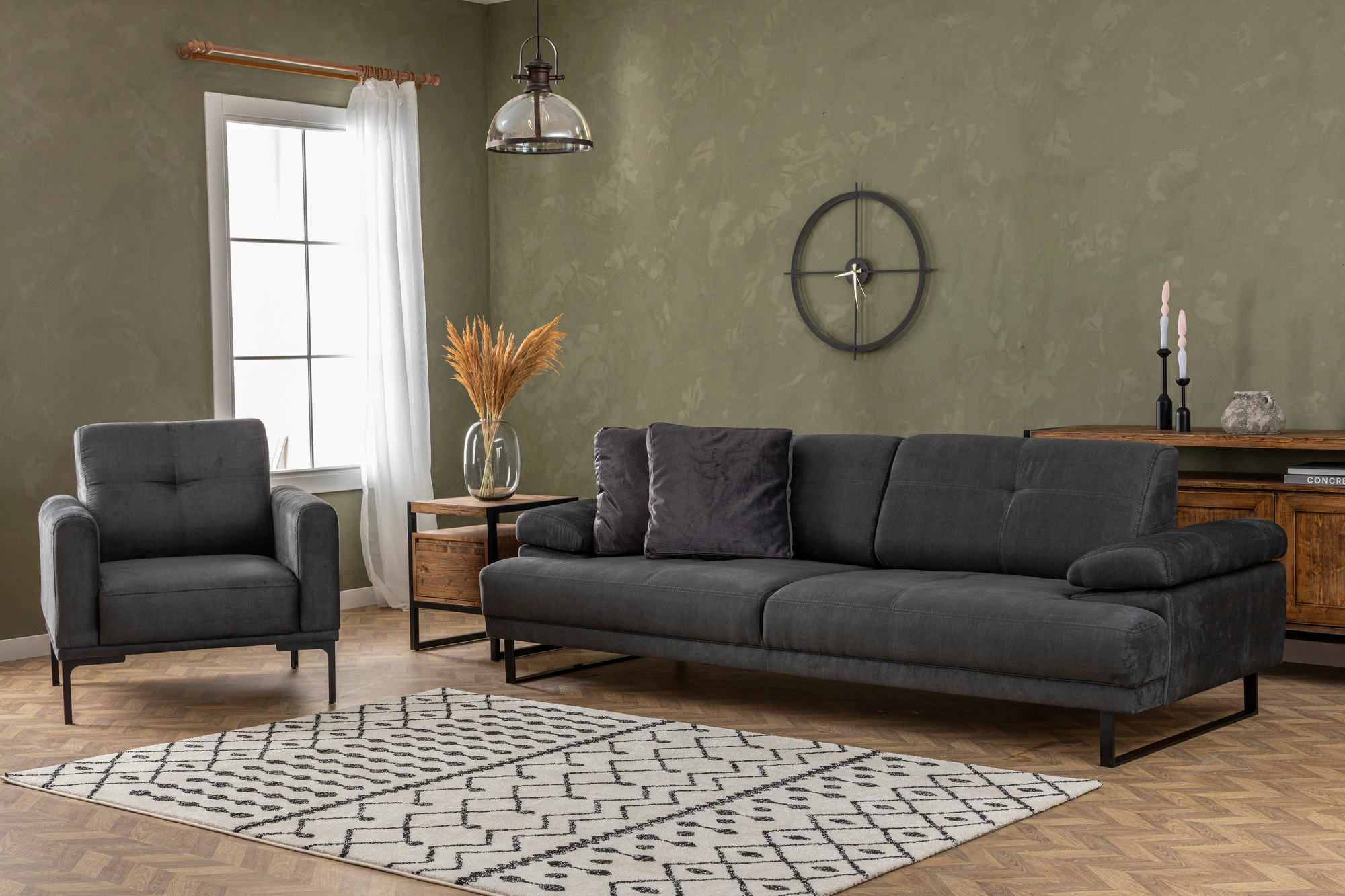 Karrige Wing Atelier del Sofa, Mustang, antracit