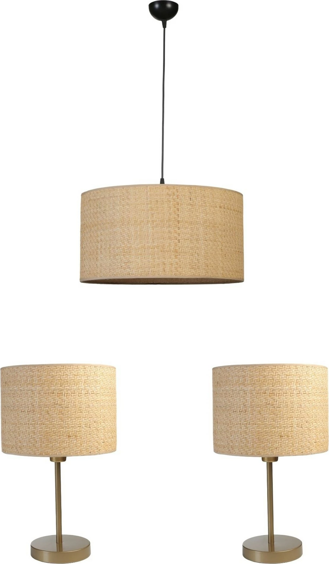 Set llambë tavani dhe tavoline Opviq, krem, 8870-3