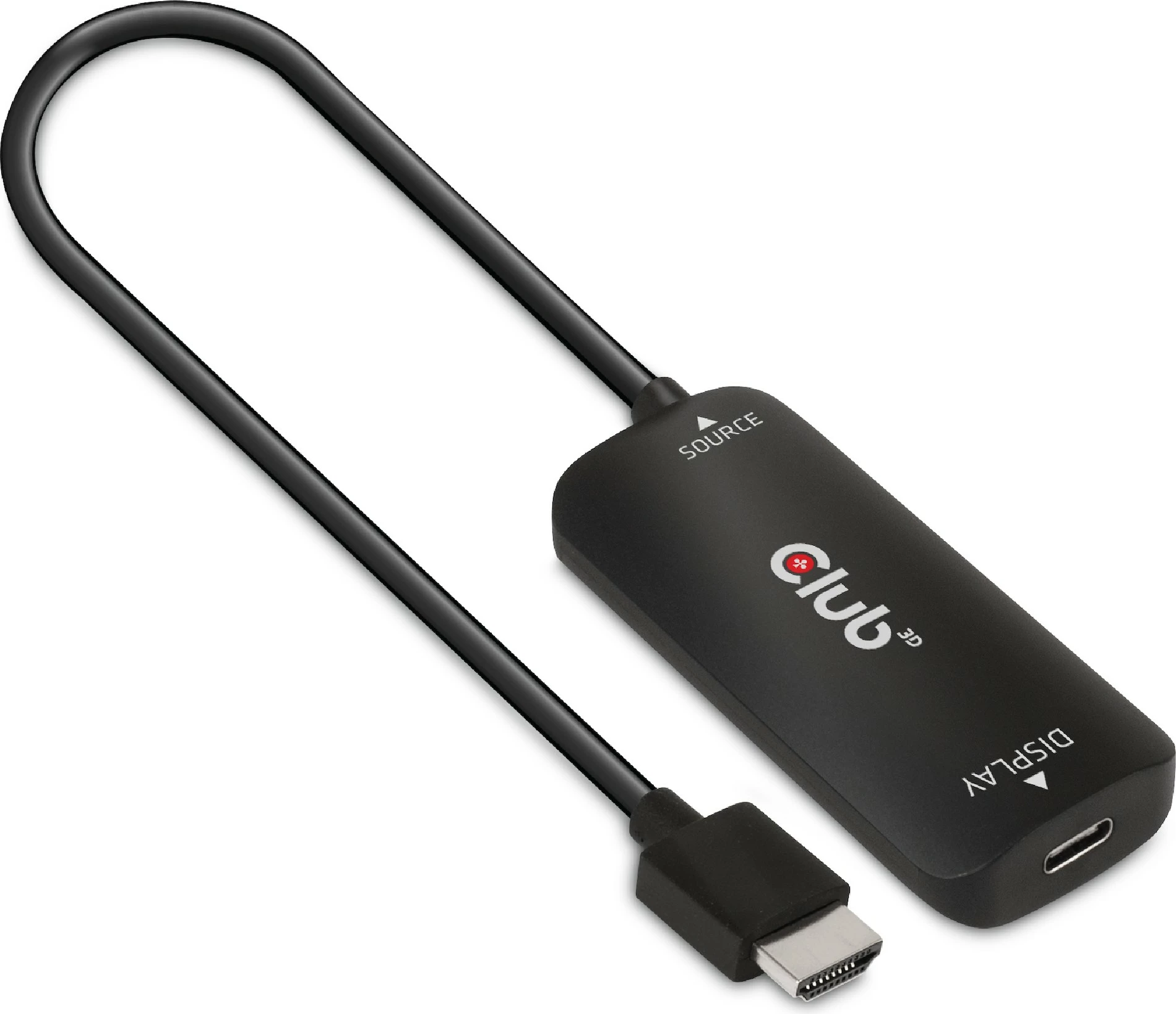 Adapter Club3D HDMI + MicroUSB në USB-C 4K120Hz, i zi