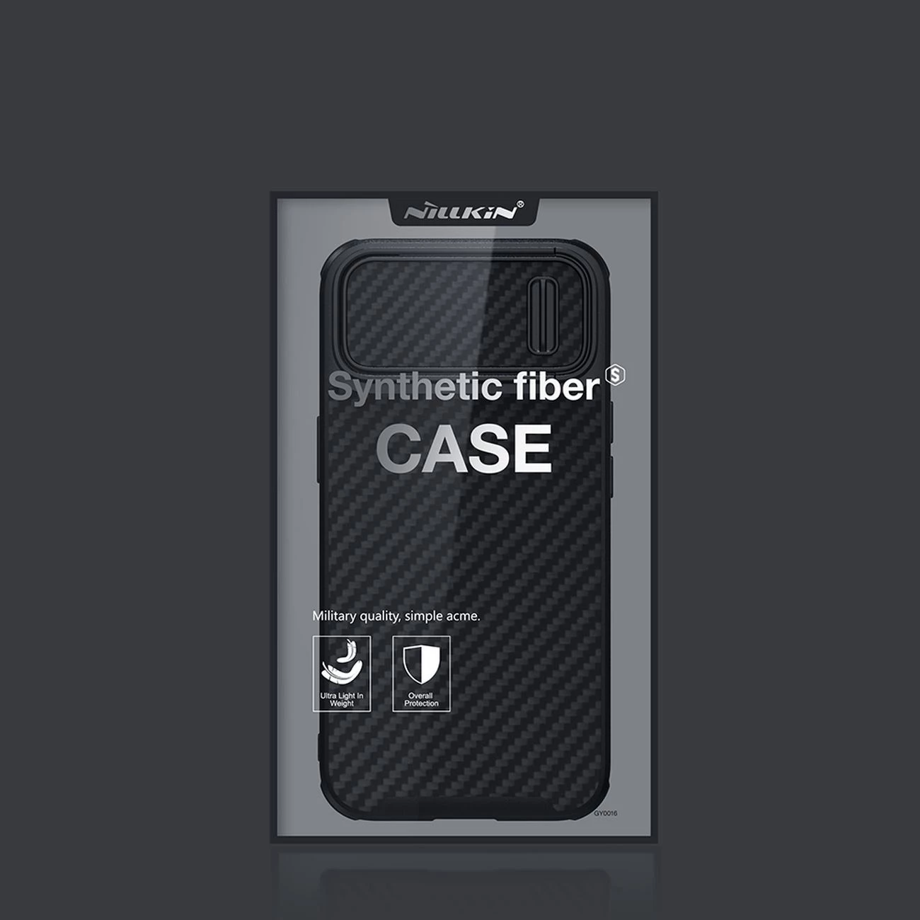 Mbështjellës Nillkin Synthetic Fiber S Case për iPhone 14, me kapak kamere, i zi
